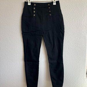 Black Skinny Jeans with Anchor Buttons